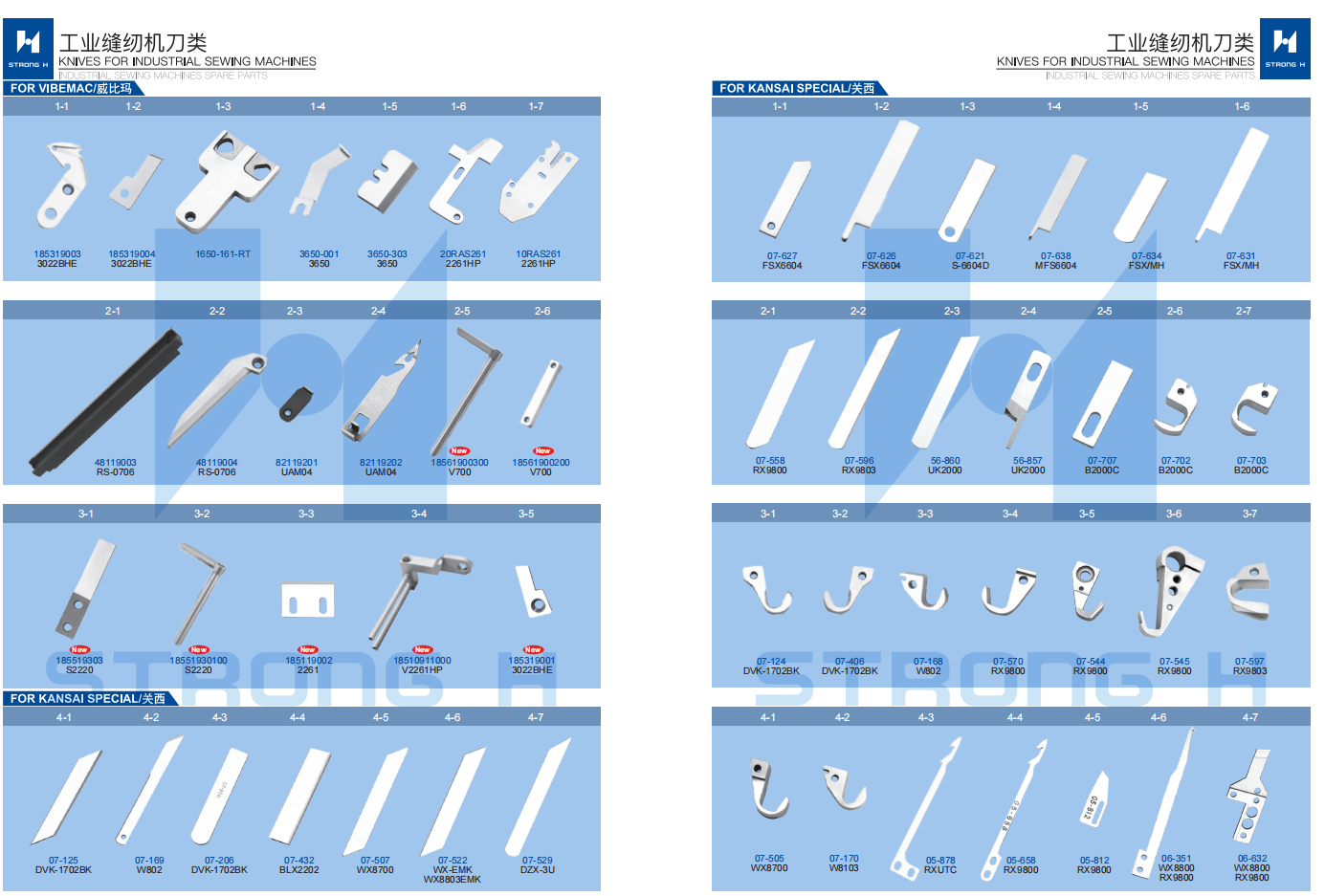 STRONG H -  Cuțite pentru mașini de cusut Industriale