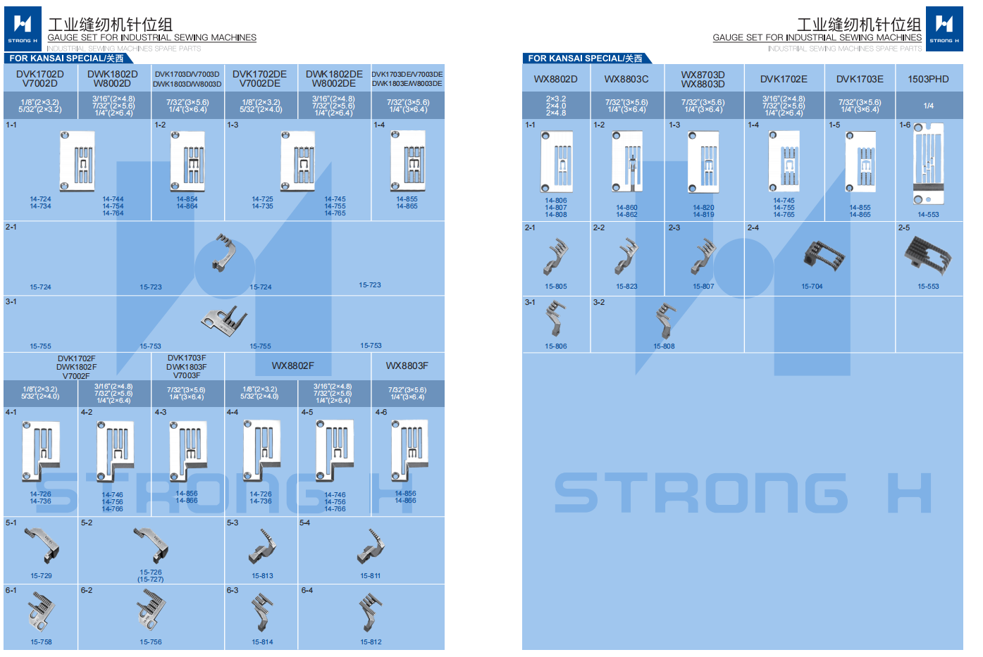 STRONG H - Set de calibură pentru mașini de cusut Industriale