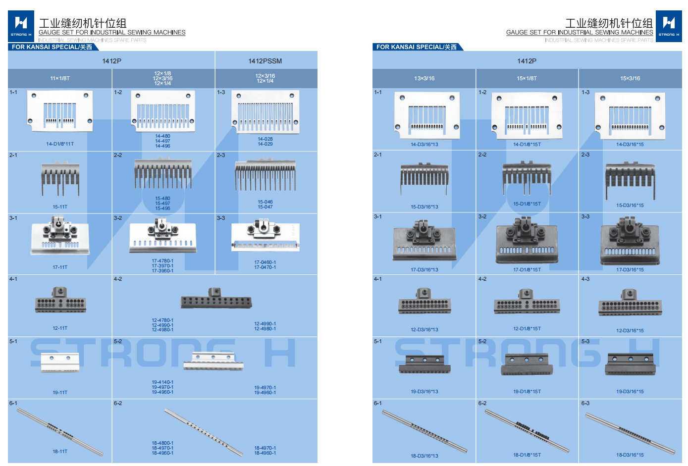 STRONG H - Set de calibură pentru mașini de cusut Industriale