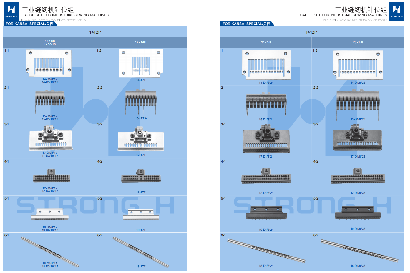 STRONG H - Set de calibură pentru mașini de cusut Industriale