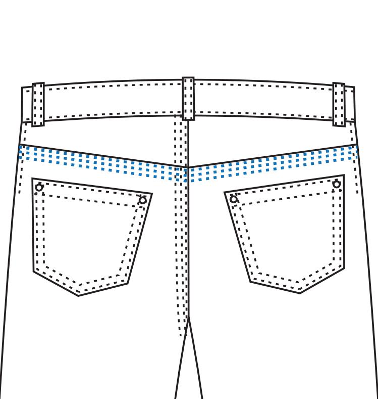 D-FA 320-P ROBOTECH - Mașină de surfilat în două straturi și/sau cusături duble, cum ar fi cusătura de șliț, cusătura spate, cusătura interiorului și cusătura laterală pentru blugi, pantaloni casual în general, haine de lucru, jachete din denim, cu 3 ace