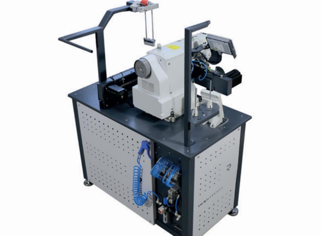 AS 5200 US ROBOTECH - Mașină de cusut Industrială automată de atașare a buclelor pentru agățarea umerașelor din satin și nylon, cu tăiere ultrasonică și sistem de reglare a lungimii buclei.