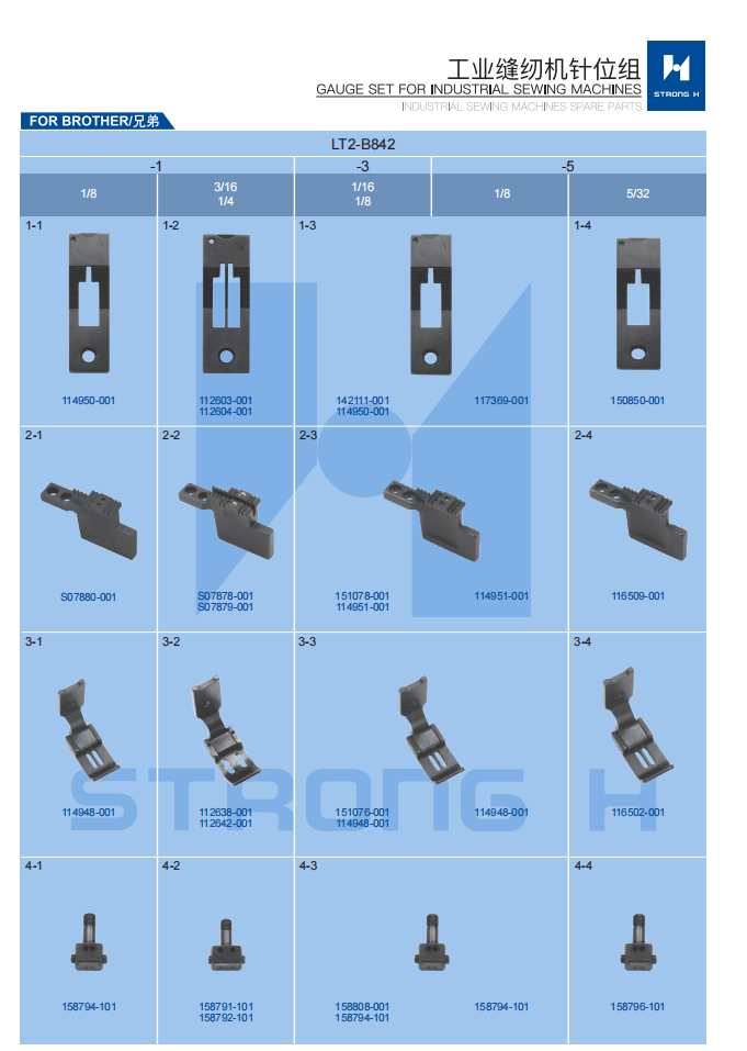 STRONG H - Set de calibură pentru mașini de cusut Industriale
