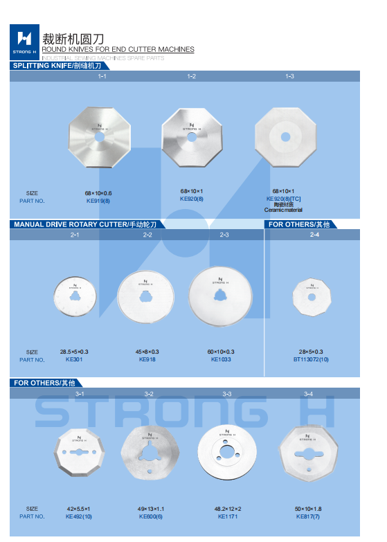 STRONG H - Cuțite pentru mașini de cusut Industriale