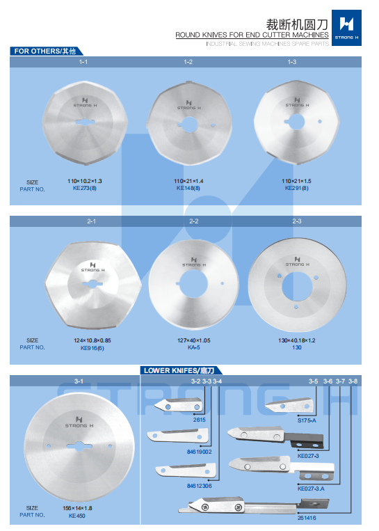STRONG H - Cuțite pentru mașini de cusut Industriale