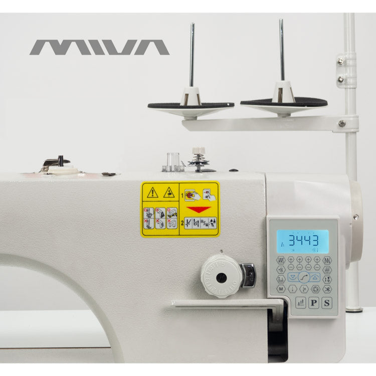 MS-9085-D4 MIVA - Mașină de cusut Industrială, plană, cusătură liniară, 1 ac, cu funcții automate, braț lung de 800 mm