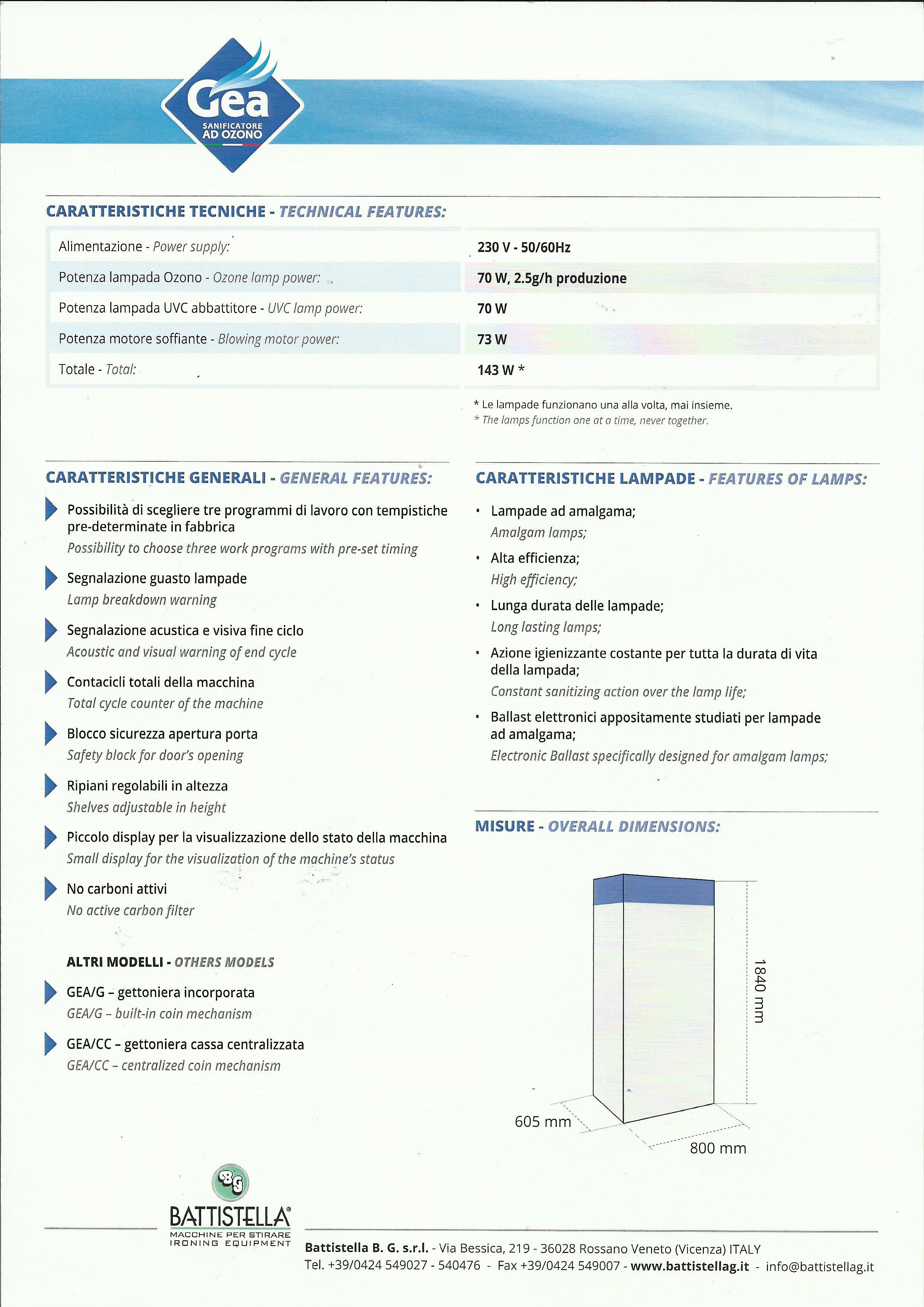 GEA BATTISTELLA PURIFICATOR CU OZON