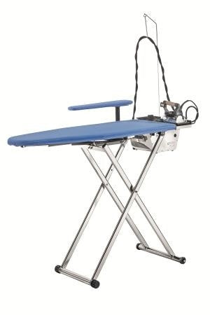 BATTISTELLA SOLE/A VAP - Masă de călcat Semi-industrială, încălzită, aspirantă, suflantă, pliabilă, vaporizantă, dotată cu generator de abur încorporat cu boiler din oțel inoxidabil, fier de călcat